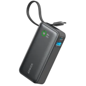 Anker Nano Power Bank 30W Built-in USB C Cable 10,000mAh Compact Portable Charger
