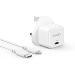 Anker PowerPort III 20W Cube Charger With  PowerLine III Usb-C To Lightning - White